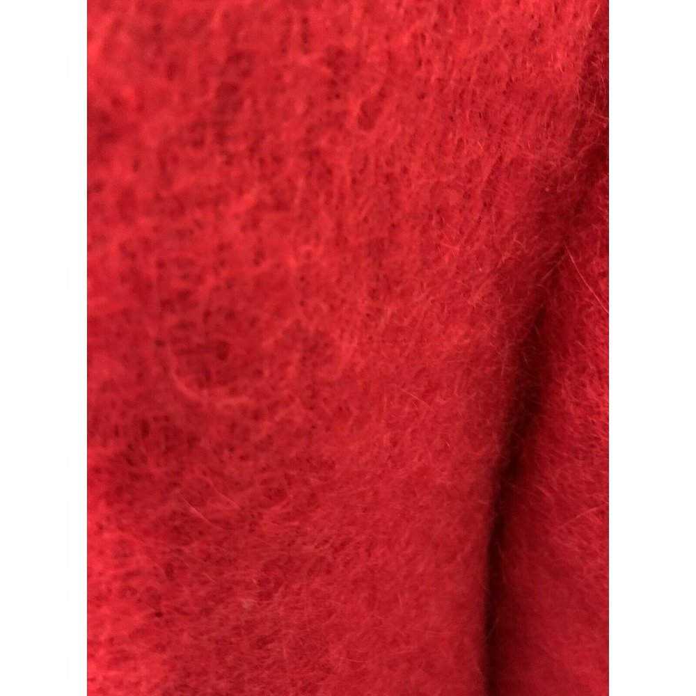 Vtg Leslie Fay Womens M/L Red Mohair Trench Coat Buttoned Front Pockets … - Picture 5 of 9